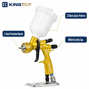 Pistolet de pulvérisation automobile professionnel HVLP Kingtop WARTE haute performance - Pistolet de pulvérisation HVLP - Pistolet de pulvérisation pour peinture transparente 1,3 mm 1,4 mm - Product Image 4