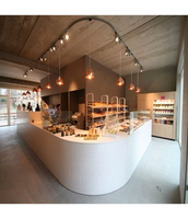 Meubles commerciaux modernes et contemporains, bar semi-circulaire avec dessus en marbre artificiel, écologiques, antibactériens, pour hôpitaux, appartements