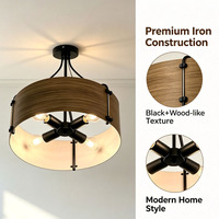 Plafonnier semi-encastré vintage en fer, abat-jour rond en métal, lampe décorative pour la maison