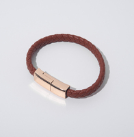 Bracelet en cuir tressé torsadé court de 20cm Câble de bracelet de données de charge USB PD pour iphone Type c / Micro câble de bracelet