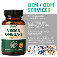 Capsules de gélules molles d'huile d'algues oméga-3 végétaliennes halal ODM/OEM pour la santé oculaire, compléments d'oméga-3 en gélules molles