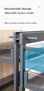 سلة أدراج خزائن المطبخ بتصميم عصري قابلة للسحب للأسفل للبيع بالجملة، بحد أدنى لكمية الطلب للتركيب داخل الخزانة - Product Image 6