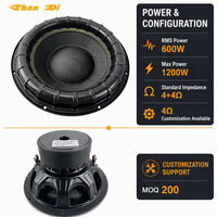 Caisson de Basses Audio Voiture de 12 Pouces, 600W RMS, Double 2/4 Ohms, Vente en Gros d'Usine à Prix Bas