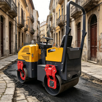 Prix usine Mini-compacteur routier vibrant à double tambour de 1,5 tonne pour asphalte et sol, Dynapac, système entièrement hydraulique, 75Hz, 30kN