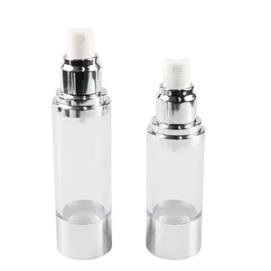 अनुकूलित वायुहीन पंप बोतल सौंदर्य प्रसाधन चेहरे की त्वचा की देखभाल सीरम 15ml 30ml 40ml 50ml वायुहीन बोतल के साथ लोशन पंप