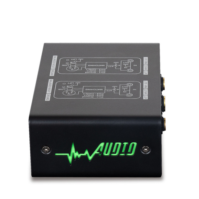 XLR-2CH Passive Direct Injection Box Audio Noise Eliminator Metal DI Box for Guitar Bass Recording Impedance Matching Converter