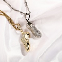 Nouveau Pendentif Modèle Chaussure Hip Hop pour Hommes et Femmes, Colliers Scintillants en Zircon Cubique et Cristal, Bijoux de Mode, Pendentifs et Breloques