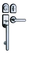 Ensemble de serrures de porte d'entrée en alliage de zinc avec poignée à levier et pêne dormant à cylindre unique, finition chrome noir