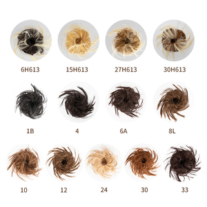 Banda elástica rizada barata para mujer, postizos de alta calidad, pelo sintético, moño desordenado - Product Image 2