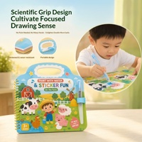 Livre de dessin à l'eau personnalisé pour enfants, peinture à l'eau uniquement, livre réutilisable à révélation de couleur magique