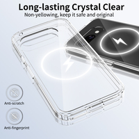 Coque de téléphone de couverture arrière hybride TPU transparente à charge sans fil magnétique forte pour Google Pixel 9a