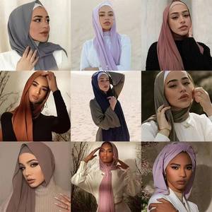 Wholesale Diamond Plain Square Muslim Scarf Bawal Cotton Voile Polyester Summer Headscarf - Product Image 4