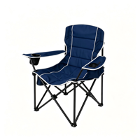 Chaise pliante moderne en acier avec accoudoirs, extra large et large, portable, pour le camping, la pêche et les pique-niques en plein air