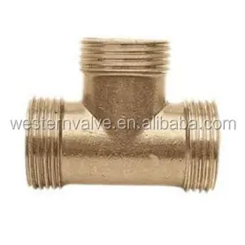 ISO9001 1/4" Sand Polished Surface Female Thread Waterplumbing Equal Tee Forged Brass Sanitary Pipe Fitting