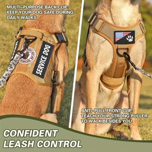 Rompi Harness anjing layanan dada hewan peliharaan taktis lokal US harnes anjing reflektif dapat disesuaikan dengan gesper logam untuk pelatihan mendaki - Product Image 3