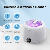 Accessoires Nettoyeur ultrasonique électrique 45 kHz pour bijoux dentaires, portable, commande tactile, 200 ml, pour voiture et maison