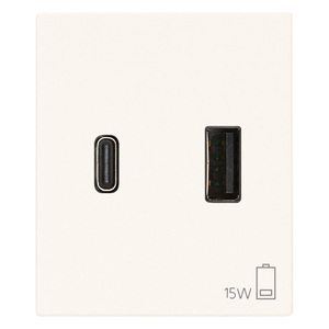 อะแดปเตอร์แปลงไฟ USB A+C 15W 3A 5V สีขาว สำหรับอุปกรณ์มือถือ - Product Image 1