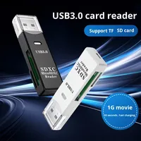 Lecteur de cartes externe multifonction USB 3.0 haute vitesse tout-en-un pour cartes SD TF, smartphone, ordinateur, appareil photo, drone, matériau ABS