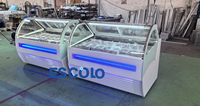 Vitrine Réfrigérée Commerciale 12 Plateaux pour Gelato et Crème Glacée, Congélateur à Basse Température pour Sucettes Glacées, Idéal pour Restaurants et Supermarchés