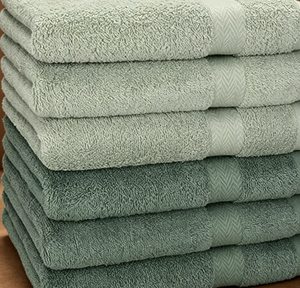 Ensemble Premium de 6 Serviettes de Bain 100% Coton Couleur Unie Taille 50x100 cm Couleurs Vert Hay & Vert <span class=keywords><strong>Sapin</strong></span> - Product Image 5