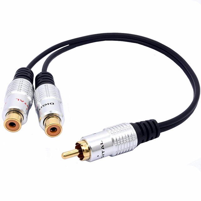 RCA Gold-Plated Male to Dual-Female Adapter Cable-Model for DVD TV