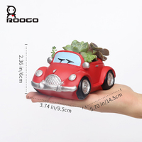 Pot de fleurs en résine personnalisé en forme de voiture vintage, joli pot à succulentes de dessin animé, décoration de bureau à domicile, ornement de véhicule rétro pour étagère, cadeau pour les amateurs de voitures