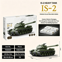 Blocs de construction du char lourd soviétique IS-2, 1485 pièces, kit de modèle de véhicule blindé militaire, char d'armée historique, jouet de collection
