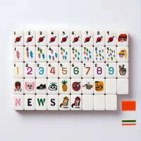 Jeu de tuiles de mahjong américain en acrylique original, 160 pièces, design moderne de luxe, jeu complet pour 4 joueurs, table de mahjong automatique