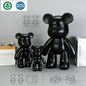 Figura de Acción de Oso Violento DIY Modelo de Ladrillo Kwa de Vinilo Oso Articulado en Blanco y Negro para Pintar Decoración del Hogar Regalo - Product Image 6