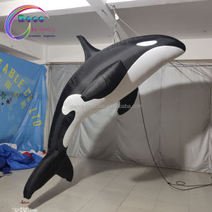 Baleine tueuse gonflable décorative suspendue de 3 mètres de long - Product Image 3