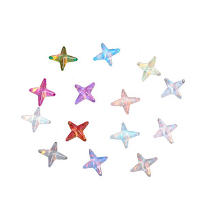 คริสตัลแก้วรูปดาวสี่แฉกแบบแบน สีรุ้ง สำหรับตกแต่งเล็บ DIY และเครื่องประดับ - Product Image 5