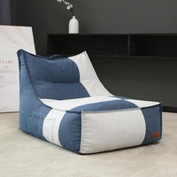 Fauteuil Relax en Mousse Remplis de Haricots, Fauteuil Lounge Beanbag avec Repose-Pieds