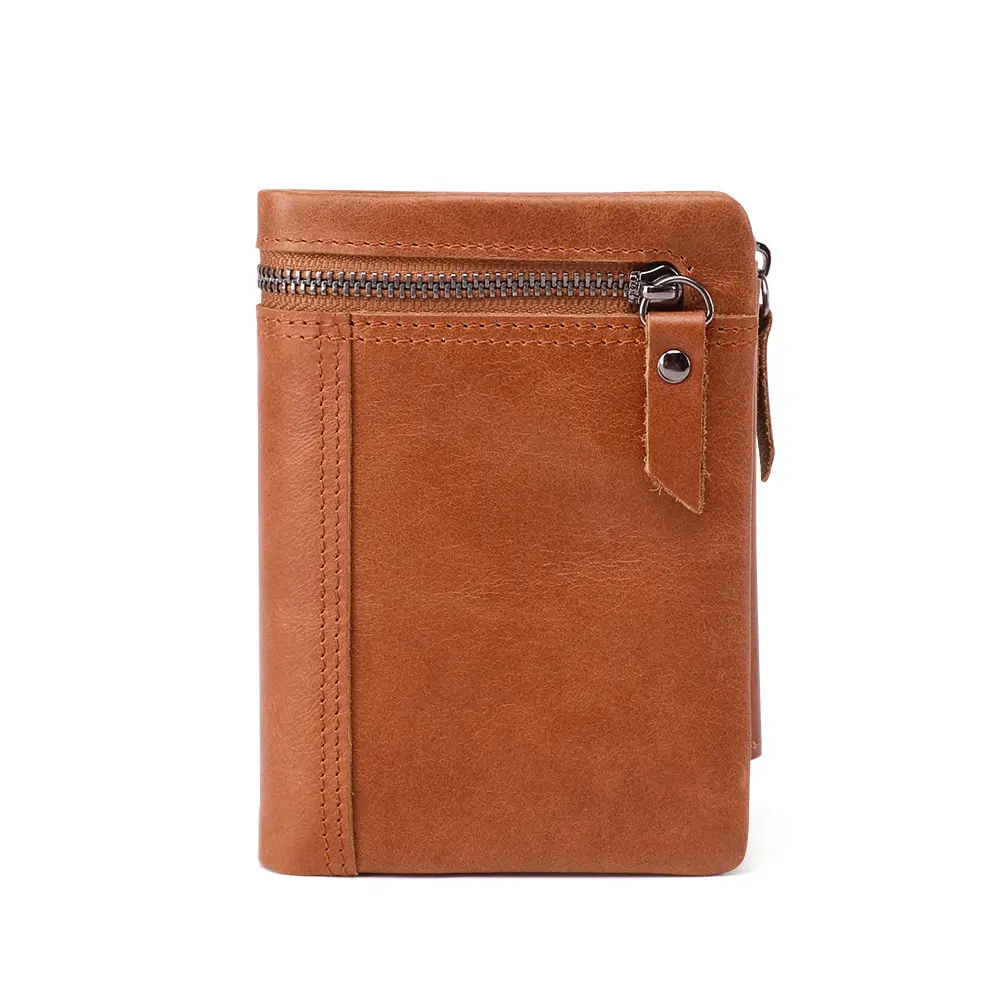 2023 Hot Sale Man Short Wallet Genuine Leather Men Wallet Coin Purse Small Mini Card Holder Male Wallet Pocket
