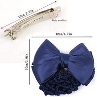Filet pour femmes Satin Striped Bow Barrette Hair Clip Bun Cover Set Hair Accessory Hair Snood Nets Hairnet Ornament