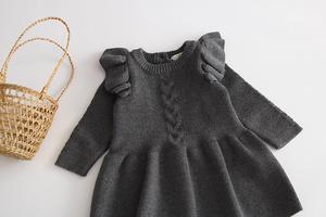 Robe pull pour bébé fille, automne-hiver, pulls pour fillettes, vêtements en tricot à volants pour filles - Product Image 6