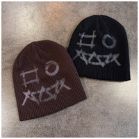 Bonnet en tricot côtelé imprimé Hip Hop, chaud pour l'hiver, motif crâne d'Halloween, unisexe, en acrylique, logo personnalisé, ajustable, style streetwear