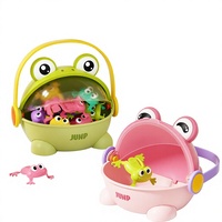 Mini-jouet grenouille sauteuse en plastique - Jeu éducatif pour enfants à presser au doigt pour l'interaction parent-enfant et l'apprentissage ludique