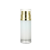 Bouteille de pompe sans air en plastique, avec Double pompe argentée ou or, blanc, vente en gros, ml