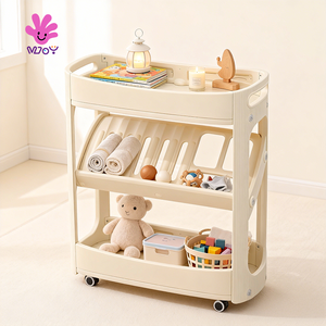 Chariot de rangement à vin mobile, armoire à bar à roulettes multi-niveaux avec porte-bouteilles et porte-verres pour la maison, la cuisine, la salle à manger - Product Image 1