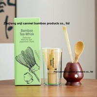 Nouvel ensemble de thé matcha japonais moderne et minimaliste de Zhejiang, quatre pièces, inspiré de la dynastie Song, fouet, bol, cérémonie du thé, en stock