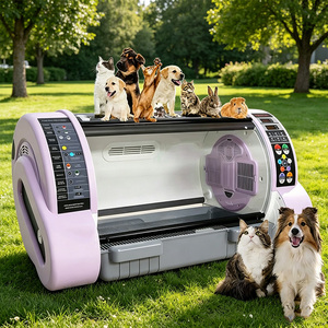 Incubateur vétérinaire pour animaux de compagnie, cage à oxygène pour soins intensifs, 95% d'oxygène, nébuliseur intégré, incubateur à température constante pour le traitement des chiots et des chatons - Product Image 2