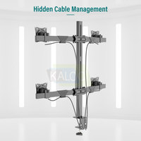 Support de moniteur quadruple robuste Kaloc pour écrans de 17 à 32 pouces, support réglable pour ordinateur, fixation pour quatre moniteurs, support de bureau