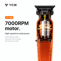 Tondeuse à cheveux électrique YC-119B avec écran LED, charge USB-C, autonomie de 150 minutes, 7000 tr/min, lames résistantes à la chaleur