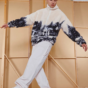 Tùy Chỉnh Chất Lượng Cao Jacquard Phong Cảnh Thiết Kế Người Đàn Ông Mát Mẻ Của Cộng Với Kích Thước Quá Khép Lông Cừu Áo Khoác - Product Image 2