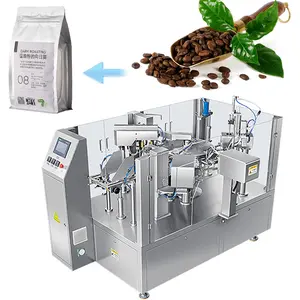 Sachet Doypack rotatif automatique pesant la machine d'emballage de sac de grains de café de fruit sec de levure de protéine de lactosérum de lait