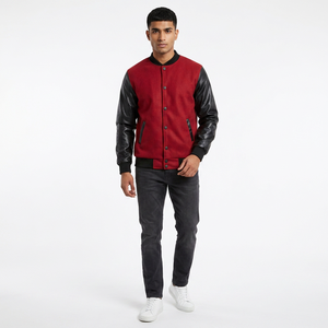 Custom Embroidered <b>Leather</b> Sleeves Fleece Varsity <b>Jackets</b> Wool Body Baseball Uniform CollegeBaseballjacket for <b>men</b> - Product Image 1