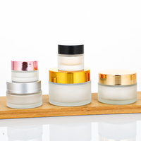Pots cosmétiques de luxe en verre dépoli 15g 30g 100ml pour crème contour des yeux, emballage de soins de la peau, récipient en verre vide rechargeable
