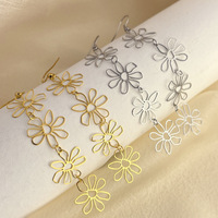 DAIHE Nouvelles Boucles d'Oreilles Clous Haut de Gamme en Acier Inoxydable Plaqué Or 18 carats, Design Tendance à Crochet pour Femme