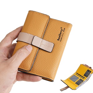 2024 New Fashion <strong>Match</strong> Colors PU Leather Short Style <strong>Wallet</strong> for Women With Button,Lady's Three Folds Coin <strong>Purse</strong> Card Holder Case - Product Image 1