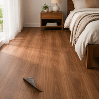 Suelo Vinílico Autoadhesivo, LVT con Revestimiento Impermeable, Aspecto de Madera, Capa Resistente al Desgaste, para Uso Comercial, Oficinas, Hoteles, Fábricas, Proveedor, Exportación